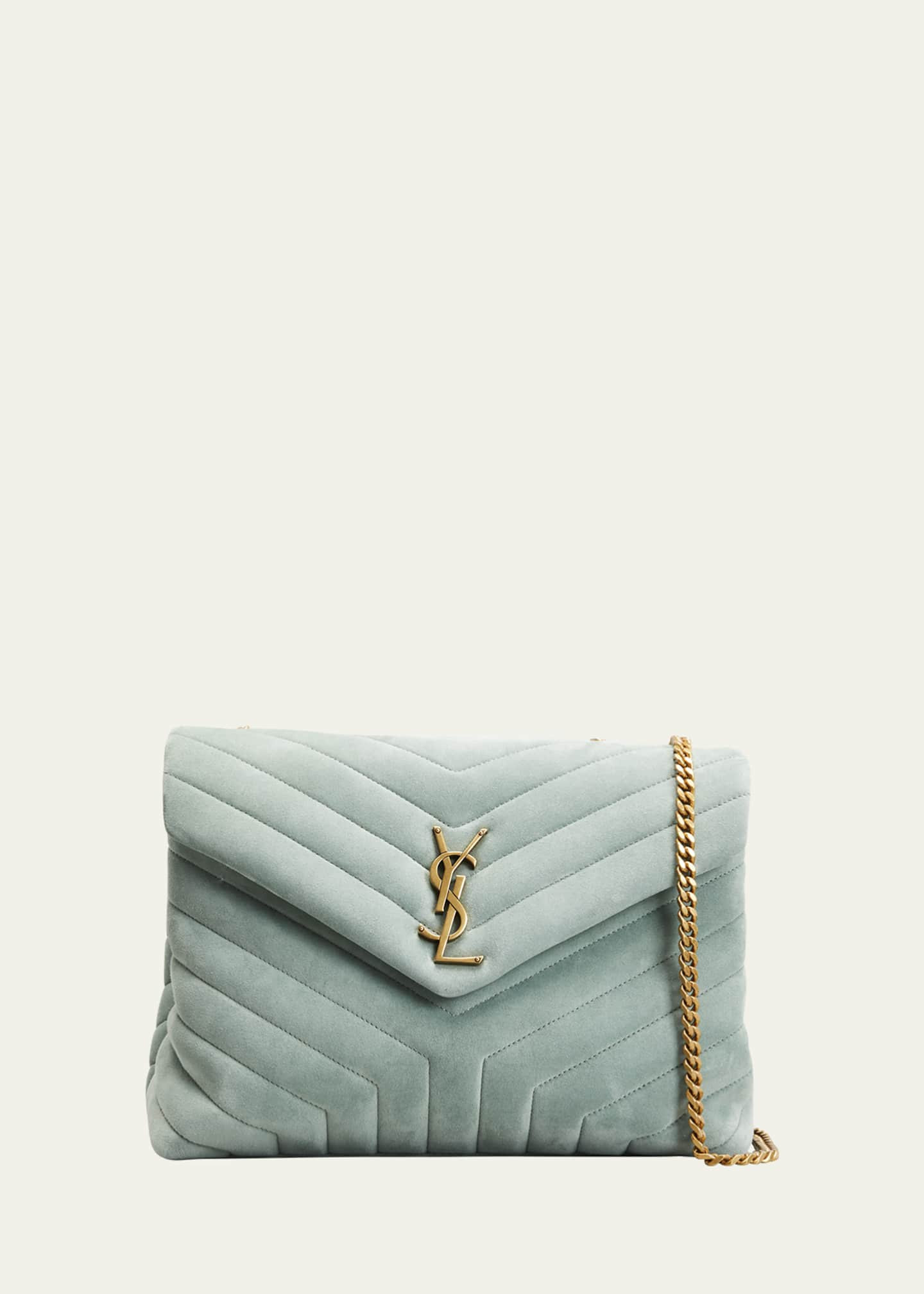 Loulou Medium YSL Monogram Suede Flap Shoulder Bag | Bergdorf Goodman