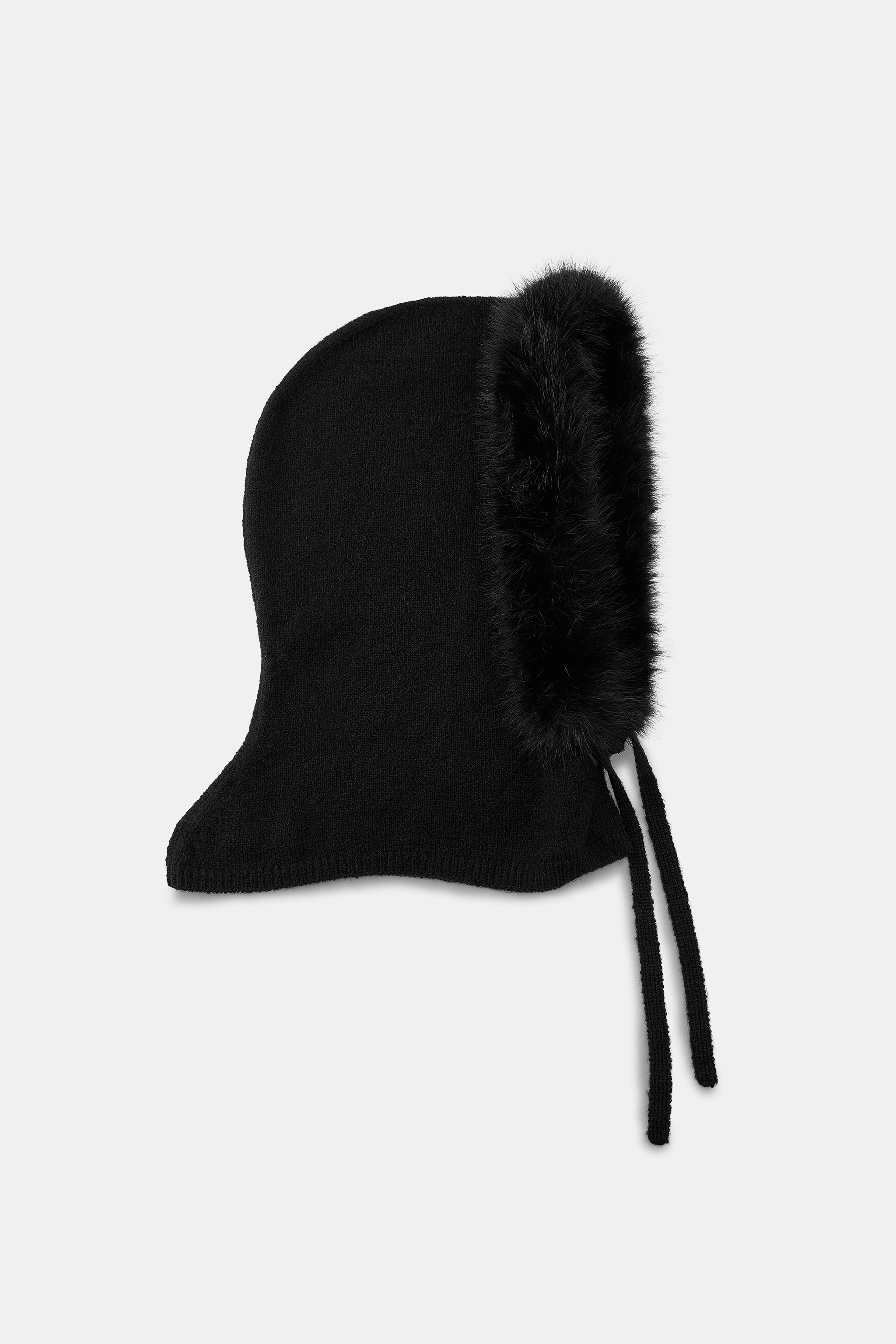 KNIT FAUX FUR HOOD | Zara UK