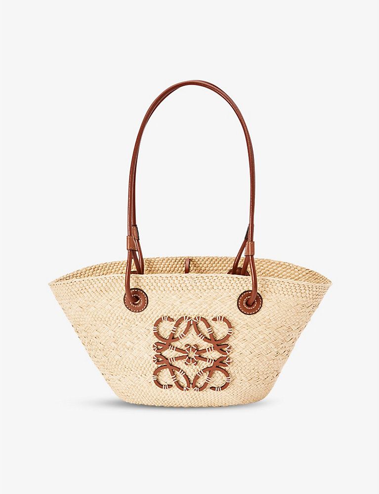 Anagram small iraca palm and leather basket bag | Selfridges