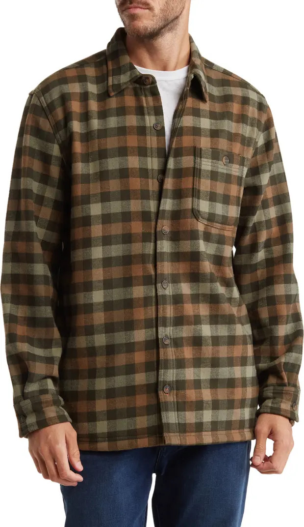 Plaid Flannel Fleece Lined Shirt Jacket | Nordstrom Rack