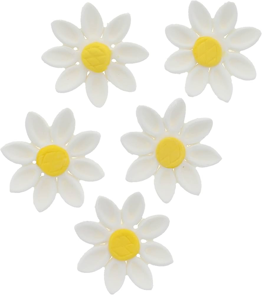 Global Sugar Art Edible Daisy Sugar Cake Flowers White, Unwired, 18 Count by Chef Alan Tetreault. | Amazon (US)