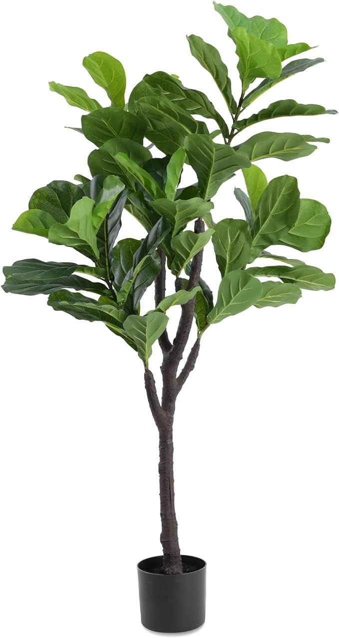 Artificial Tree-4 Ft Faux Plants Fig Tree in Pot - KELOTEVEN Decorative Fake Green Plants for Hom... | Amazon (US)