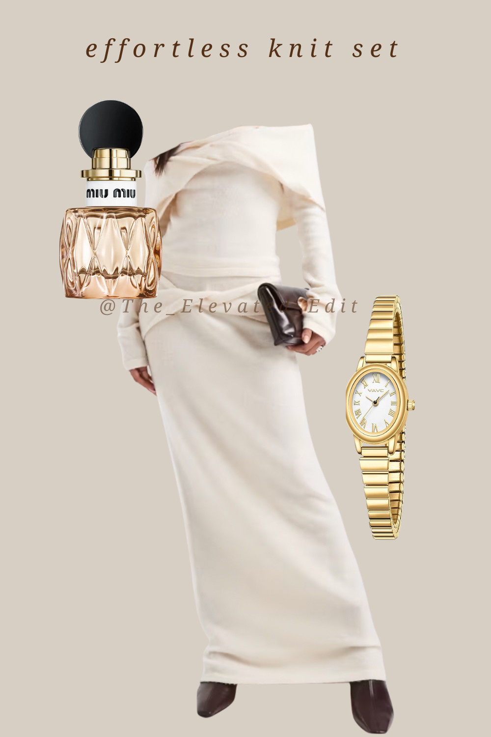 Effortless, cozy, and put-together 🤍
This knit set is the definition of quiet luxury — soft texture, clean lines, and the kind of silhouette that looks elegant without trying.
Paired with a structured clutch, gold details, and my go-to Miu Miu scent for that finishing touch.

-------------
#LTKFallFashion #LTKStyleTip #LTKUnder500 #LTKSeasonal #quietluxury #elevatedstyle #falloutfitideas #neutralstyle #knitset #minimalstyle
 

 