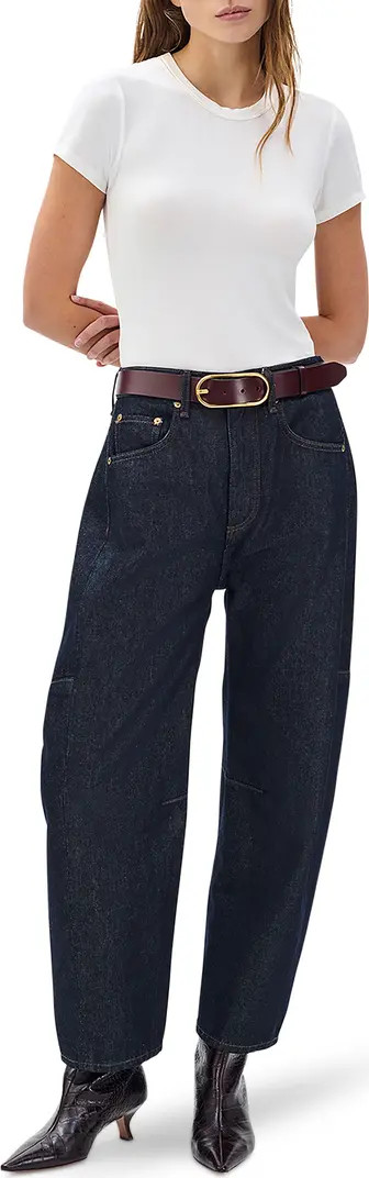Charlie Super High Waist Crop Barrel Jeans | Nordstrom