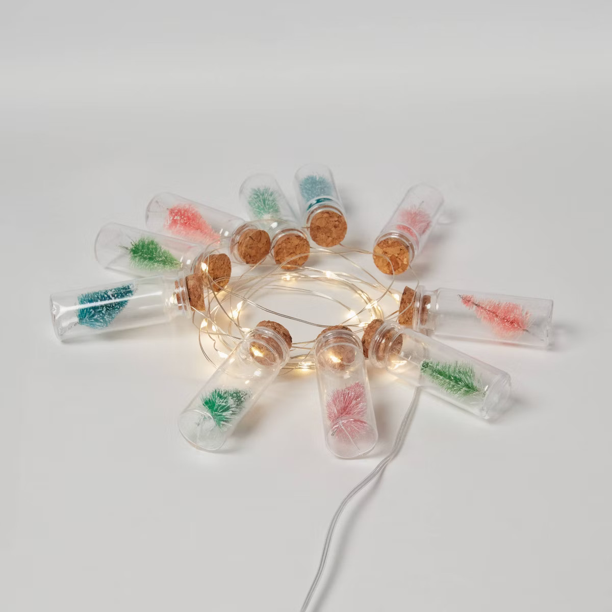 30ct LED Dewdrop with Bottle Brush Trees Christmas Indoor Novelty String Lights Warm White with S... | Target