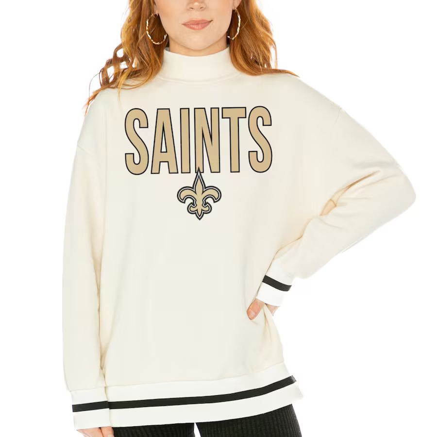 New Orleans Saints Gameday Couture Women's End Zone Envy Mock Neck Fleece Pullover Sweatshirt - W... | Fanatics