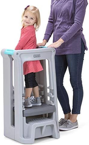 Simplay3 Toddler Tower Childrens Step Stool with Three Adjustable Heights, Gray | Amazon (US)