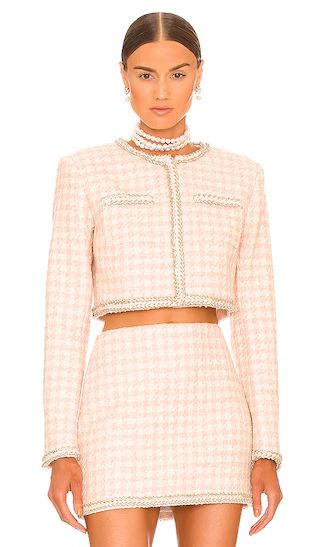 Bailey Cropped Jacket in Pink Check | Revolve Clothing (Global)