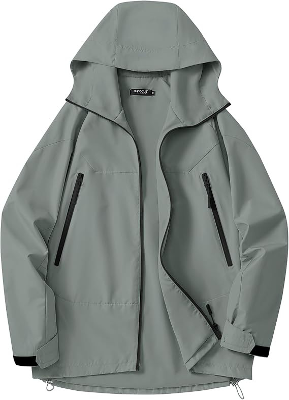 Amazon.com: Avoogue Waterproof Running Jacket Hooded Oversize Rain Jackets Waterproof Raincoat fo... | Amazon (US)