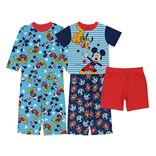 Disney Boys' Mickey Mouse 5-Piece Loose-Fit Pajamas Set, MICKEY AND PLUTO, 18M | Amazon (US)