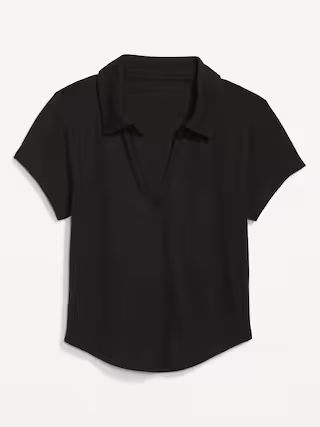UltraLite Rib-Knit Cropped Polo Shirt for Women | Old Navy (US)