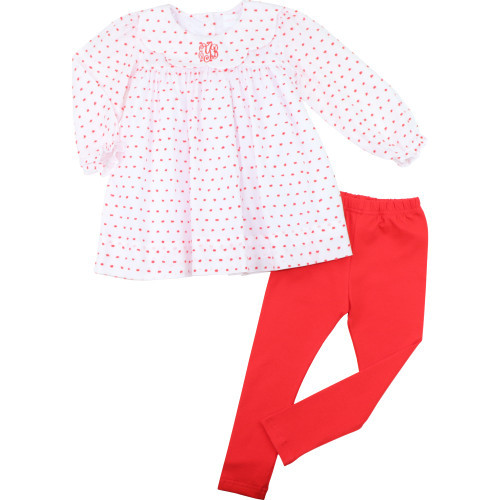 Red Swiss Dot Legging Set | Cecil and Lou