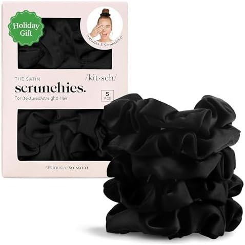 Kitsch Satin Scrunchies for Women – No Crease Hair Ties – Soft Satin Hair Scrunchies for Girl... | Amazon (US)