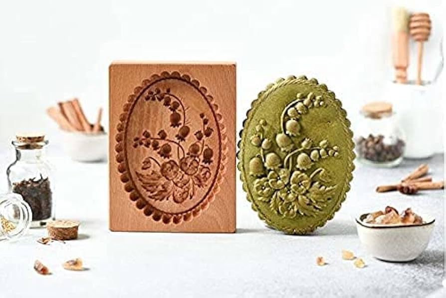 Wooden Cookie Mold, Cookie Stamps, 3D Baking Mold, Wooden Cookie Biscuit Mold, for Cookie Stamp E... | Amazon (US)