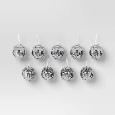9ct Christmas Long Tinsel Ball Ornament Set Silver - Wondershop™ | Target