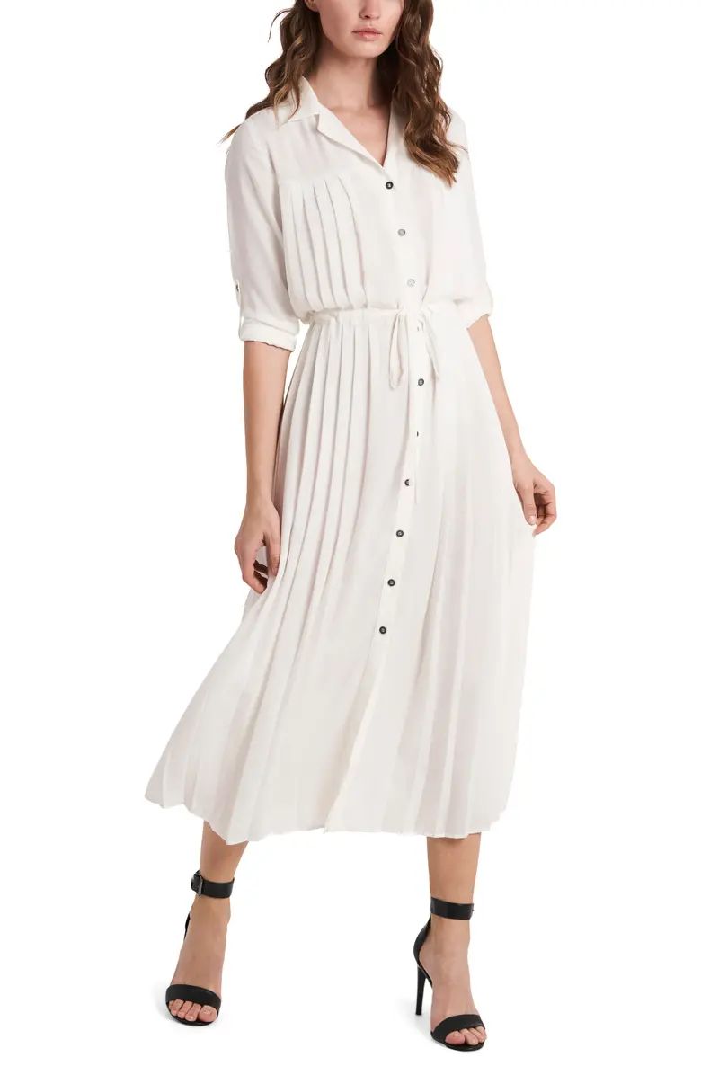 Vince Camuto Pleated Tie Waist Shirtdress | Nordstrom | Nordstrom
