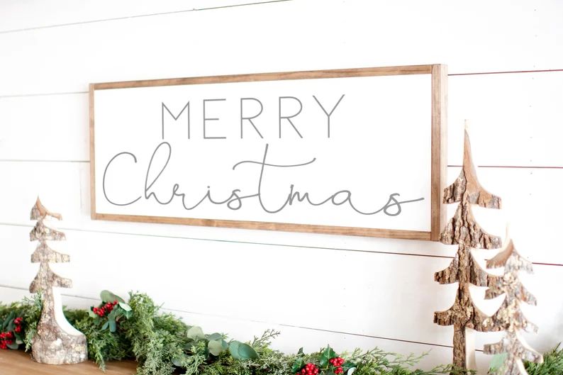 Merry Christmas Sign | Merry Christmas Sign Wood | Merry Christmas Sign Rustic | Farmhouse Christ... | Etsy (US)