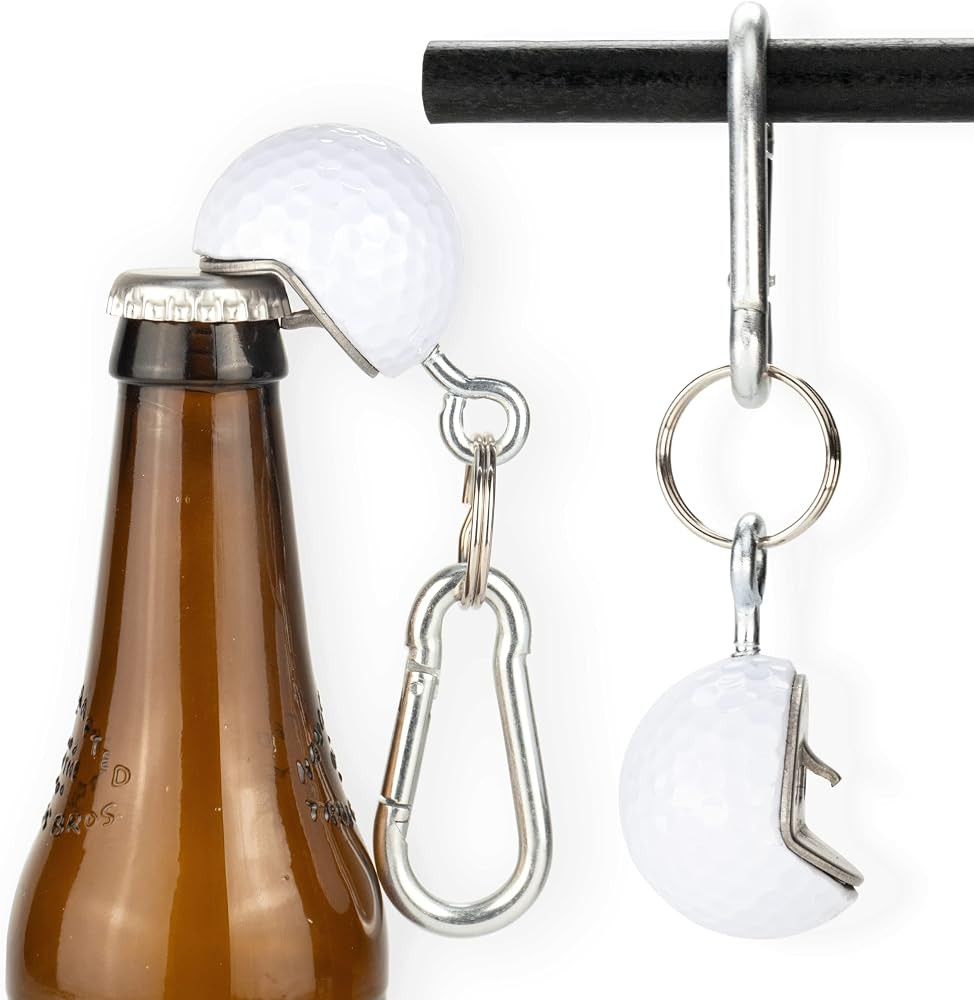 Golf Ball Bottle Opener made from Real Golf Ball, Keychain Bottle Opener Carabiner, Best Golf Gif... | Amazon (US)