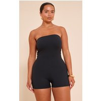 Shape Black Sculpted Bandeau Romper | PrettyLittleThing US