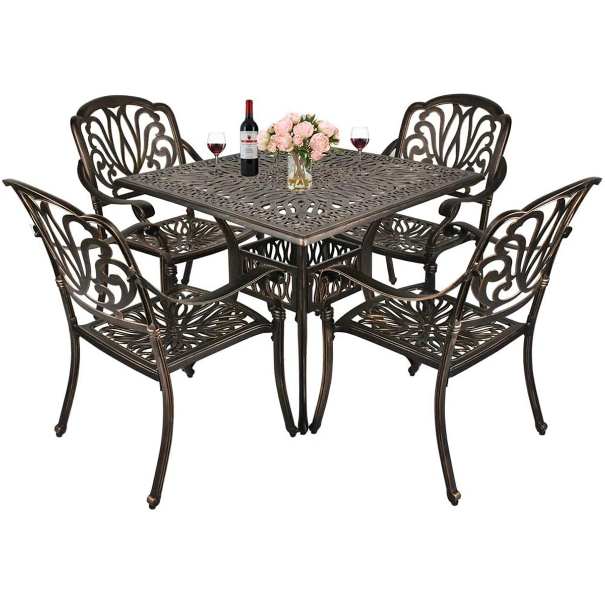 Leasure 4 - Person Patio Dining Set with Square Table | Wayfair North America