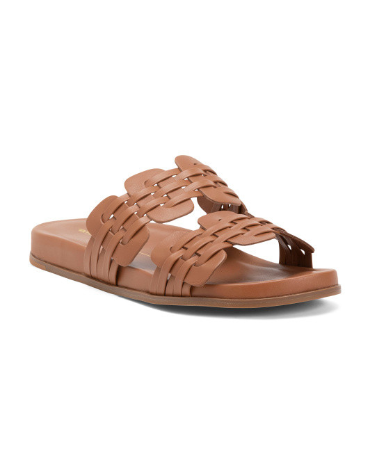Made In Brazil Leather Brian Flat Sandals | TJ Maxx