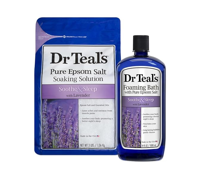 Dr Teal's Epsom Salt Soaking Solution and Foaming Bath with Pure Epsom Salt, Lavender | Amazon (US)