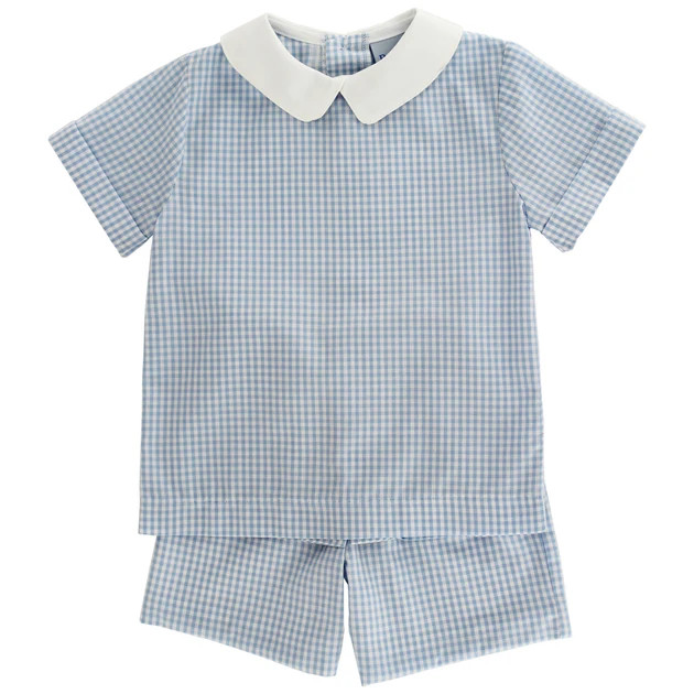 Light Blue Check - Dressy Short Set | The Bailey Boys, inc