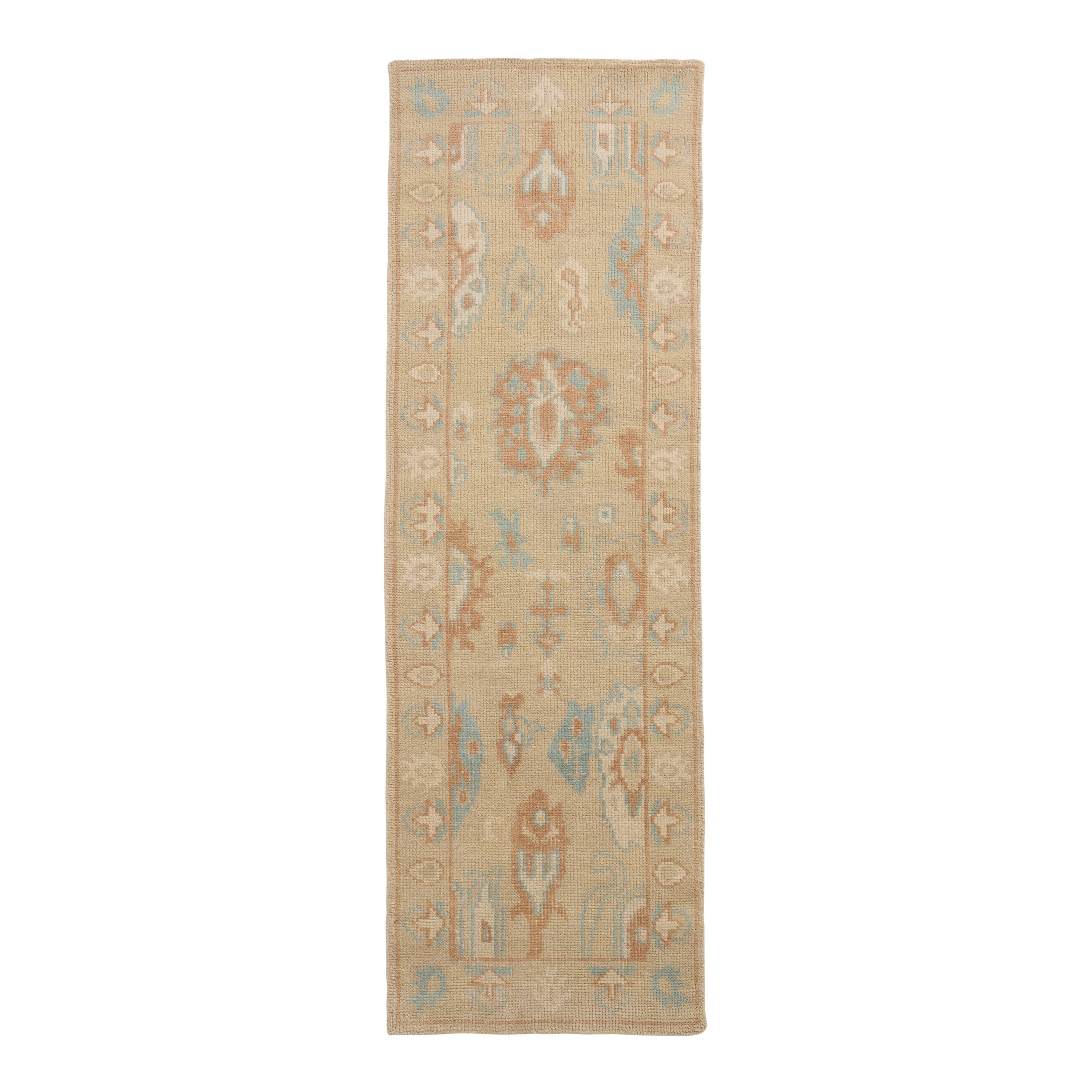Sita Orange Hand Knotted Wool Traditional Style Floor Runner | World Market