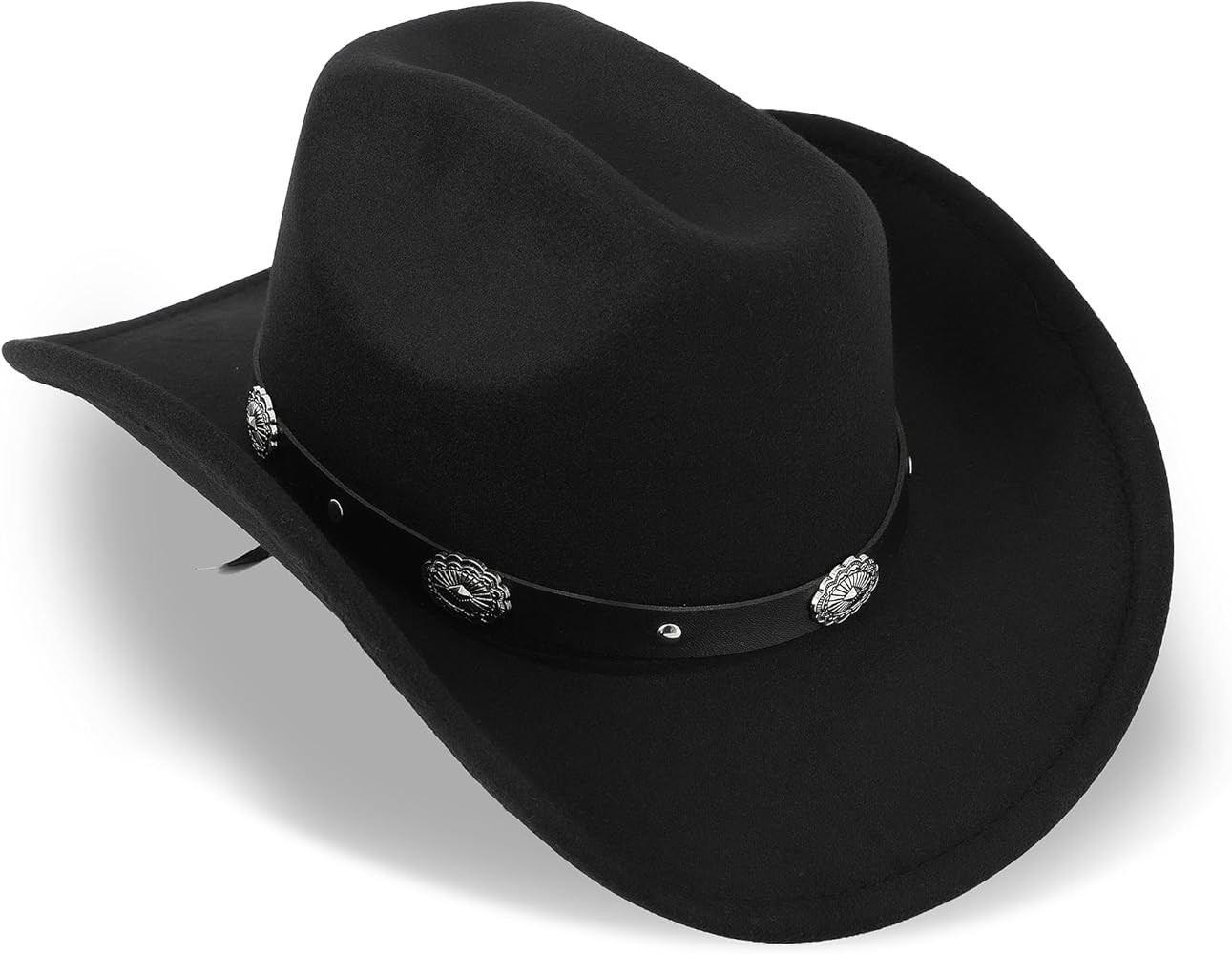 Glitter Silver Black Cowboy Hats for Women - Western Sparkly Rhinestone Cowgirl Hat for Ladies Si... | Amazon (US)