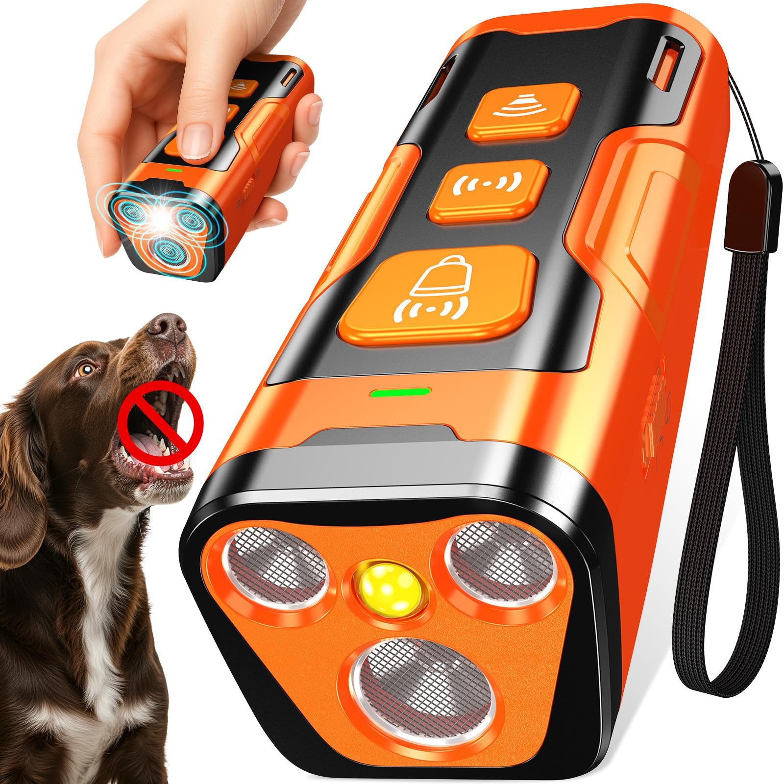 Dog Bark Deterrent Device, 3X Ultrasonic Anti Barking, 6 Training Modes 23 FT Range Barks No More... | Amazon (US)