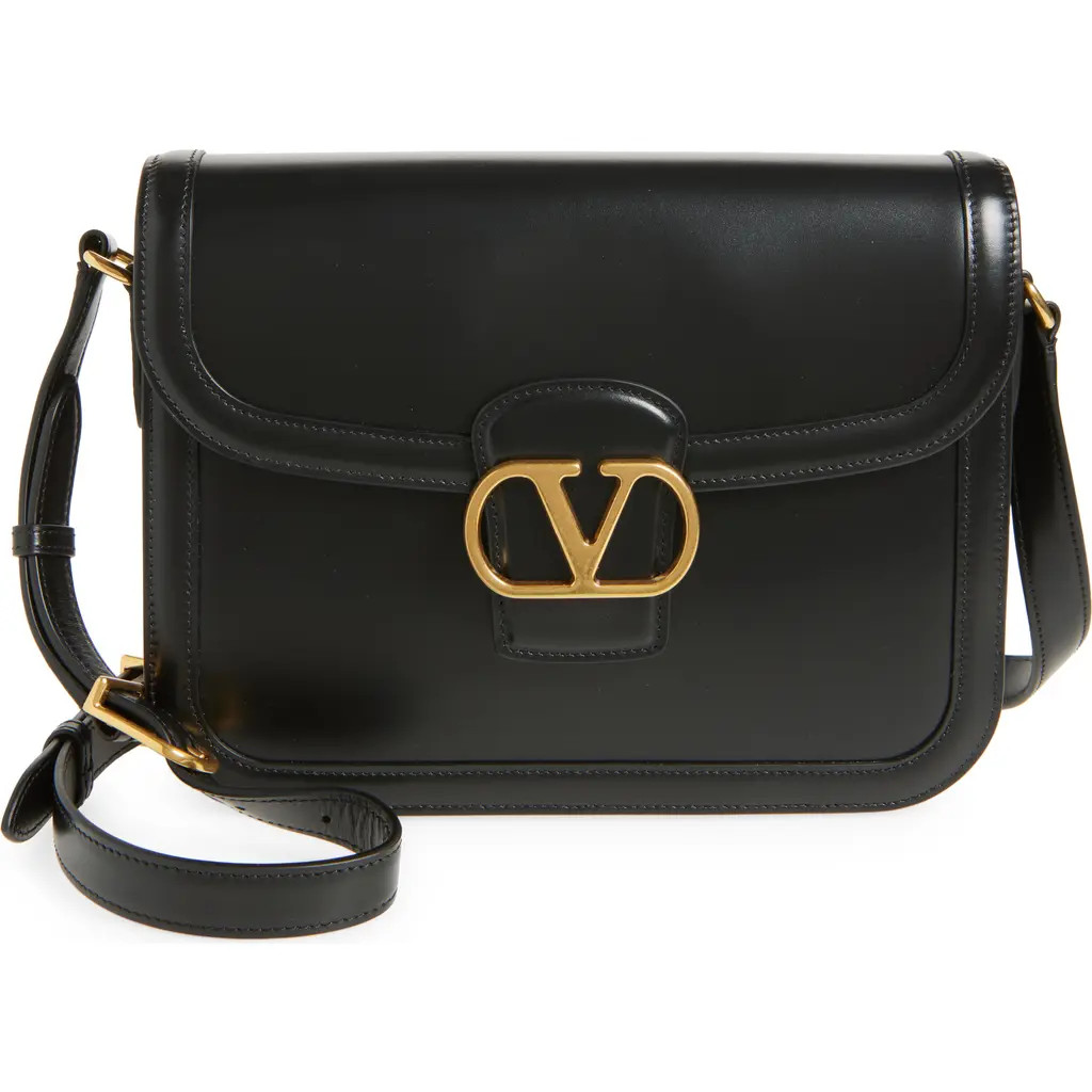 Valentino Garavani 9TO5 Leather Shoulder Bag in Black at Nordstrom | Nordstrom