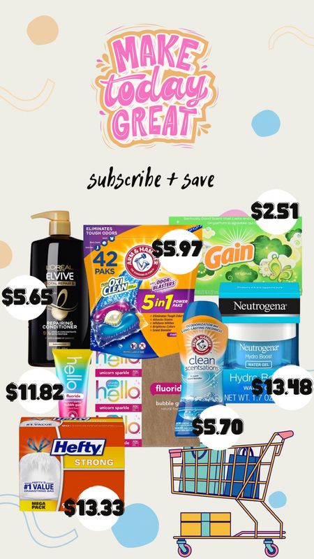 Subscribe and save using Amazon and save major $$ on your everyday household essentials! Make sure you are clipping coupons. For every 5 items you add, receive an additional 15% off! 

#LTKsalealert #LTKunder50 #LTKbeauty