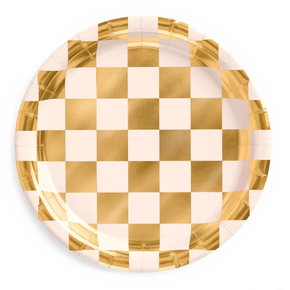 xo, Fetti Gold Checkered Paper Plates | 25 pcs | Bachelorette Tableware, Birthday Party Supplies,... | Amazon (US)