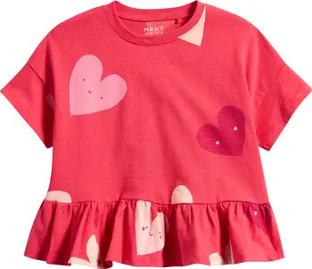 Kids' Heart Peplum Cotton Graphic T-Shirt | Nordstrom