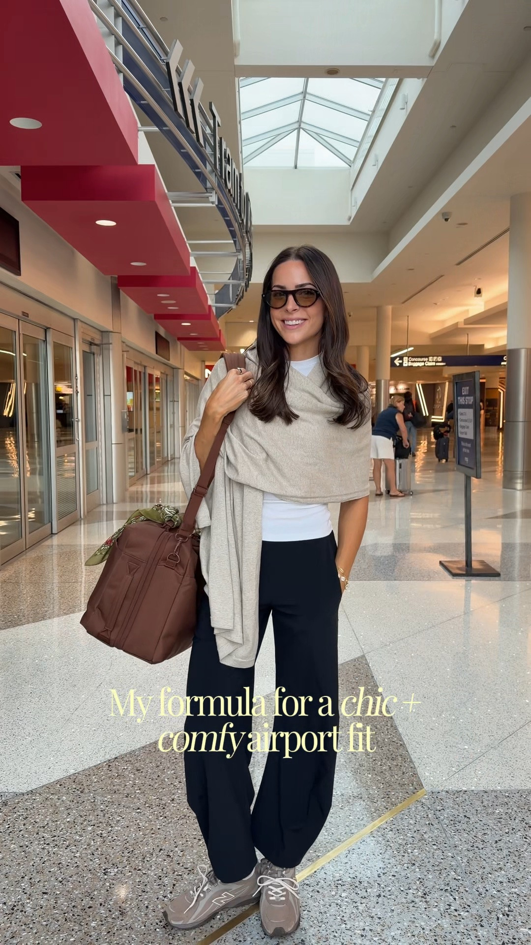 Traveling to TX today for LTKCon 🤠 Here’s my airport outfit! ✈️ 

This organic cotton wrap is the perfect layer to travel in and really versatile. On sale rn! Pants are worth the splurge, but I’ll also link a look for less. I have the long length and I’m 5’7”

#LTKTravel #LTKootd #LTKCon