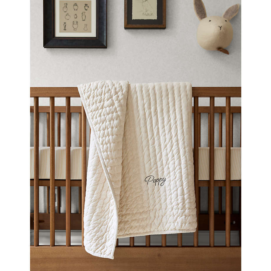 Natural Organic Cotton Heathered Jersey Baby Crib Quilt + Reviews | Crate & Kids | Crate & Barrel