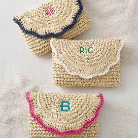 Scalloped Raffia Clutch | Mark and Graham