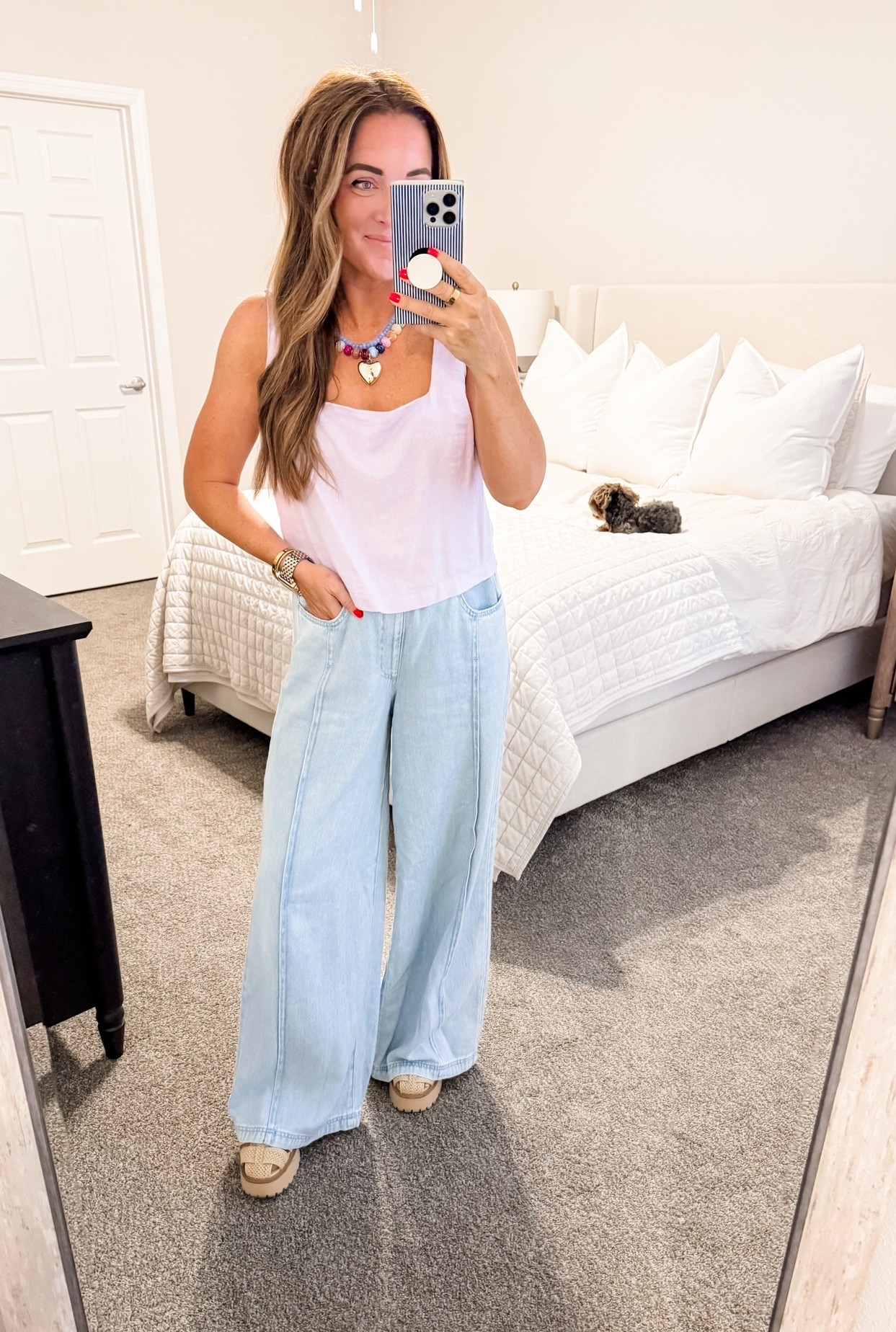 Top - M (could size down), denim - S
5’2” 140 lbs 
—
Old navy top | Linen top | Poshmark finds | Boho casual | Casual work wear | Loose denim | Baggy denim | Square neck tank top | Fisherman sandals

#LTKWorkwear #LTKootd #LTKSaleAlert