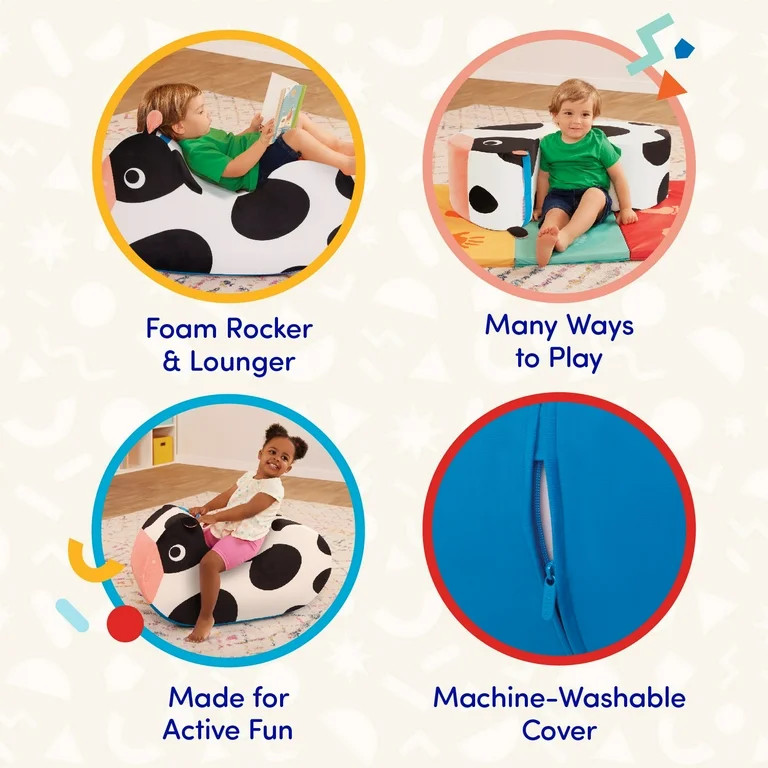 Battat Cozy Cruisers Cow Foam White Ride-On Toy with Washable Cover, Toddler and Preschool Toys | Walmart (US)