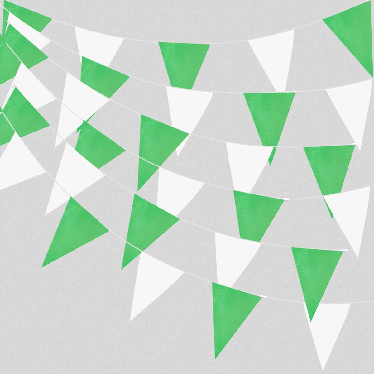 40 Meters 131 Feet Green and White Fabric Pennant Banner Buntings Party Decorations, Garden Flag ... | Amazon (US)