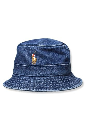 Polo Ralph Lauren Mens Denim Cotton Bucket Hat, (Blue, Large/X-Large) | Amazon (US)