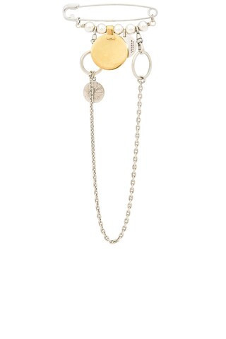 Isabel Marant Bonnie Pendant Brooch in Silver & Dore - Metallic Silver. Size all. | FWRD 