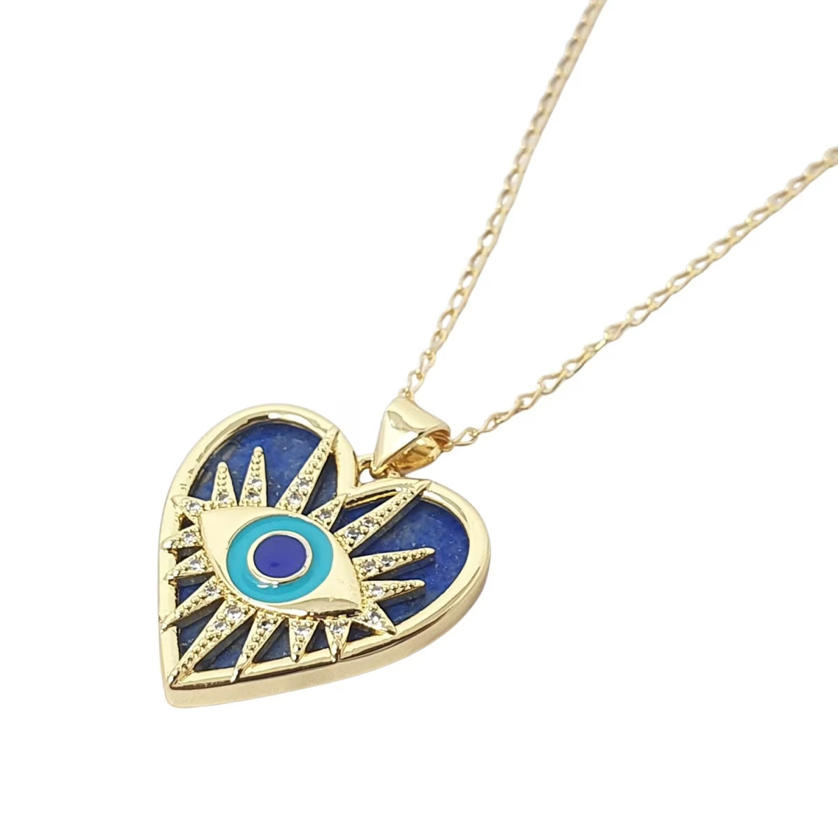 Protection Lapis Lazuli Blue Evil Eye Necklace | Wolf & Badger