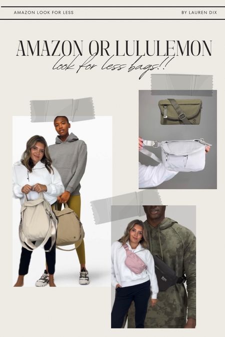 Lululemon look for less bags! Belt bags, tote bags, Amazon lululemon finds. 

#LTKfindsunder50 #LTKitbag #LTKsalealert