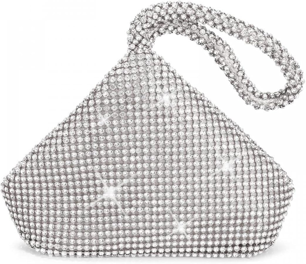 Women's Evening Bag Sparkly Rhinestone Purse Triangle Designer Chain Clutch Purse Bag Party Prom ... | Amazon (US)