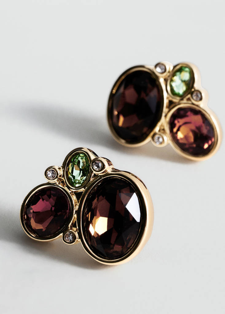 Combined stone earrings gold - Woman - One size - MANGO | MANGO (UK)