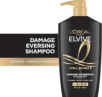 L'Oreal Paris Elvive Total Repair 5 Repairing Shampoo and Conditioner for Damaged Hair, 28 Ounce ... | Amazon (US)
