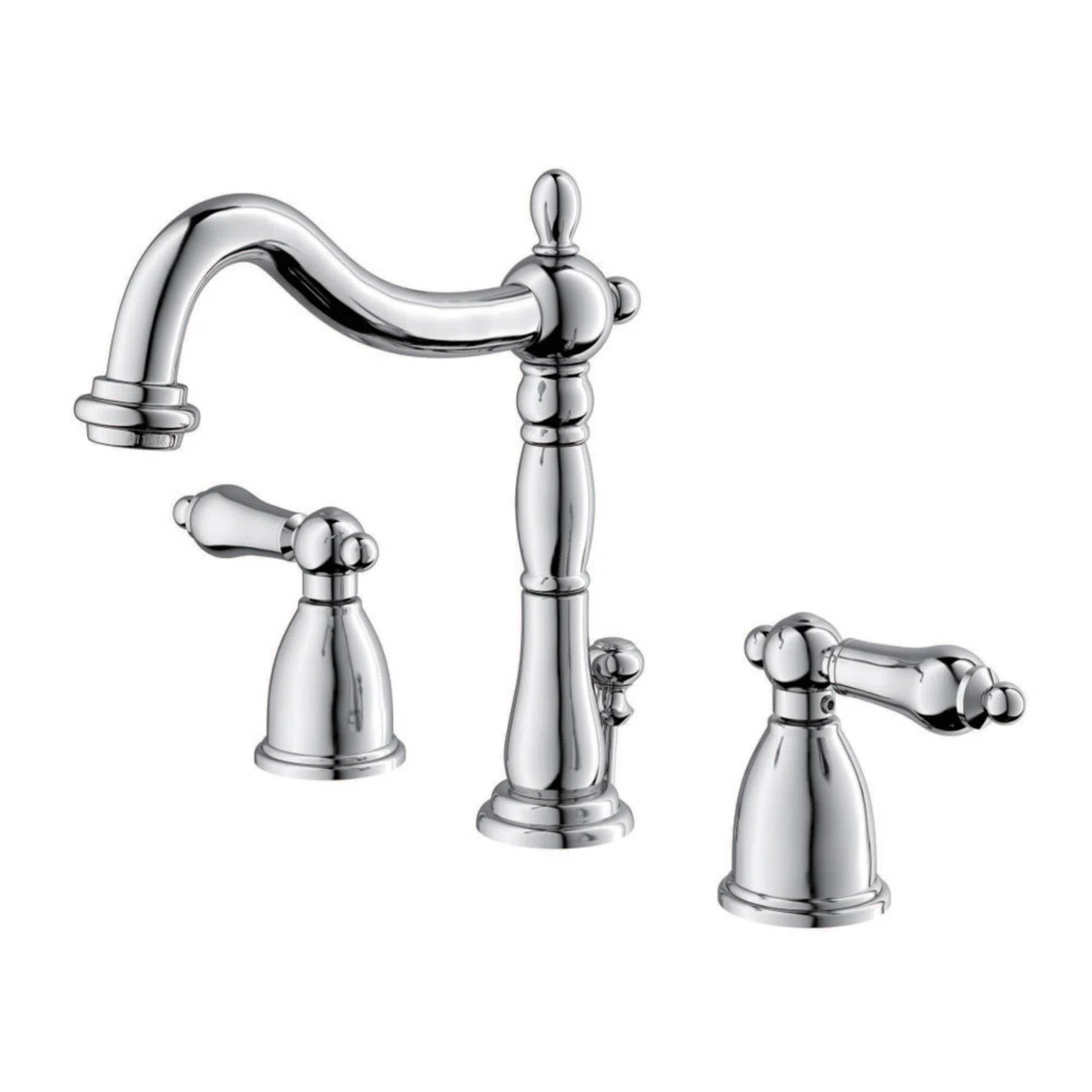 Kingston Brass Heritage Two-Handle 3-Hole Deck Mount Widespread Bathroom Faucet with Pop-Up Drain | Birch Lane
