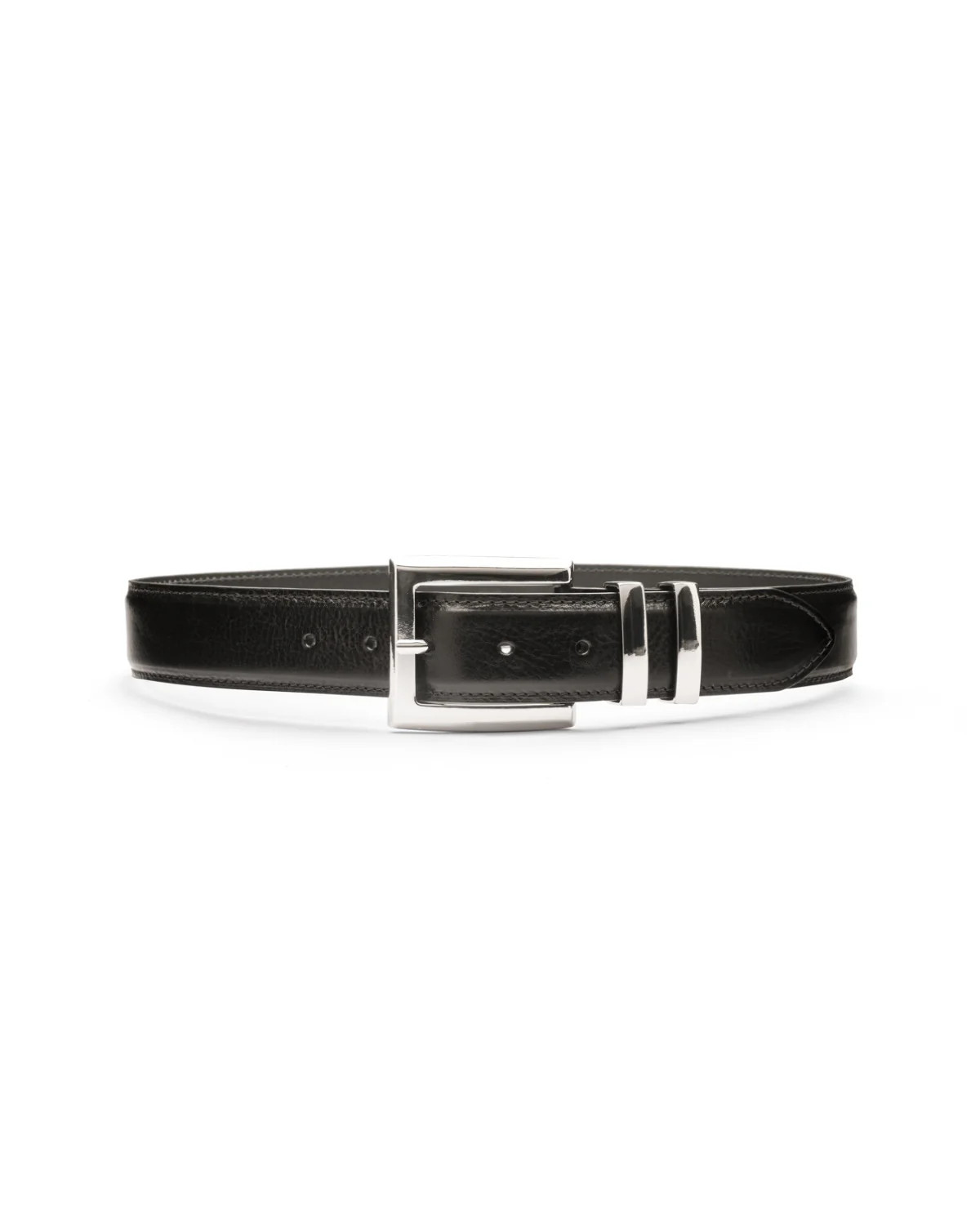 Naomi silver buckle leather waist belt | Black & Brown London