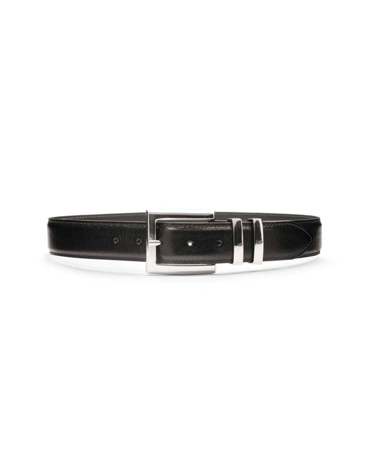 Naomi silver buckle leather waist belt | Black & Brown London